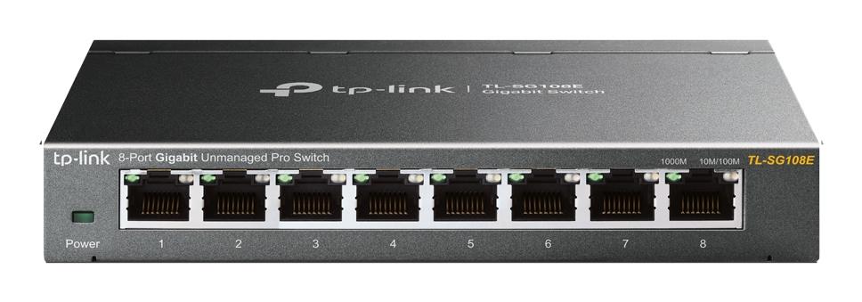 TP-Link TL-SG108E switch di rete Gestito L2 Gigabit Ethernet (10/100/1000) Nero