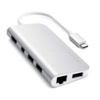Satechi ST-TCMM8PAS dock per notebook e povero treplicatore Bedraad USB 3.2 Gen 1 (3.1 Gen 1) Type-C Argento
