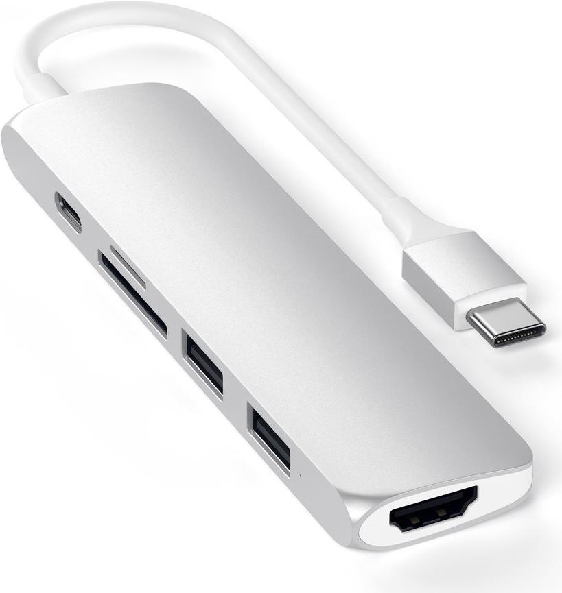 Satechi ST-SCMA2S replicatore di porte e docking station per laptop Cablato USB 3.2 Gen 1 [3.1 Gen 1] Type-C Argento (Satechi T