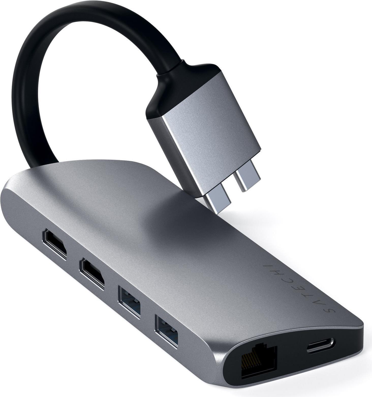 Satechi ST-TCDMMAM replicatore di porte e docking station per laptop USB 3.2 Gen 1 3.1 Gen 1 Type-C Grigio (Satechi TypeC Dual