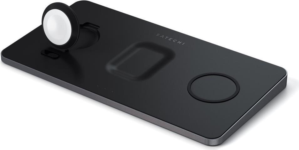 Satechi ST-X3TWCPM Caricabatterie per dispositivi mobili Cuffie, Smartphone, Orologio intelligente Nero AC Carica wireless Inte