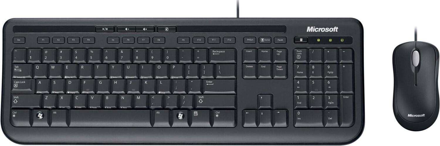 Microsoft Wired Desktop 600, DE tastiera Mouse incluso USB QWERTZ Nero
