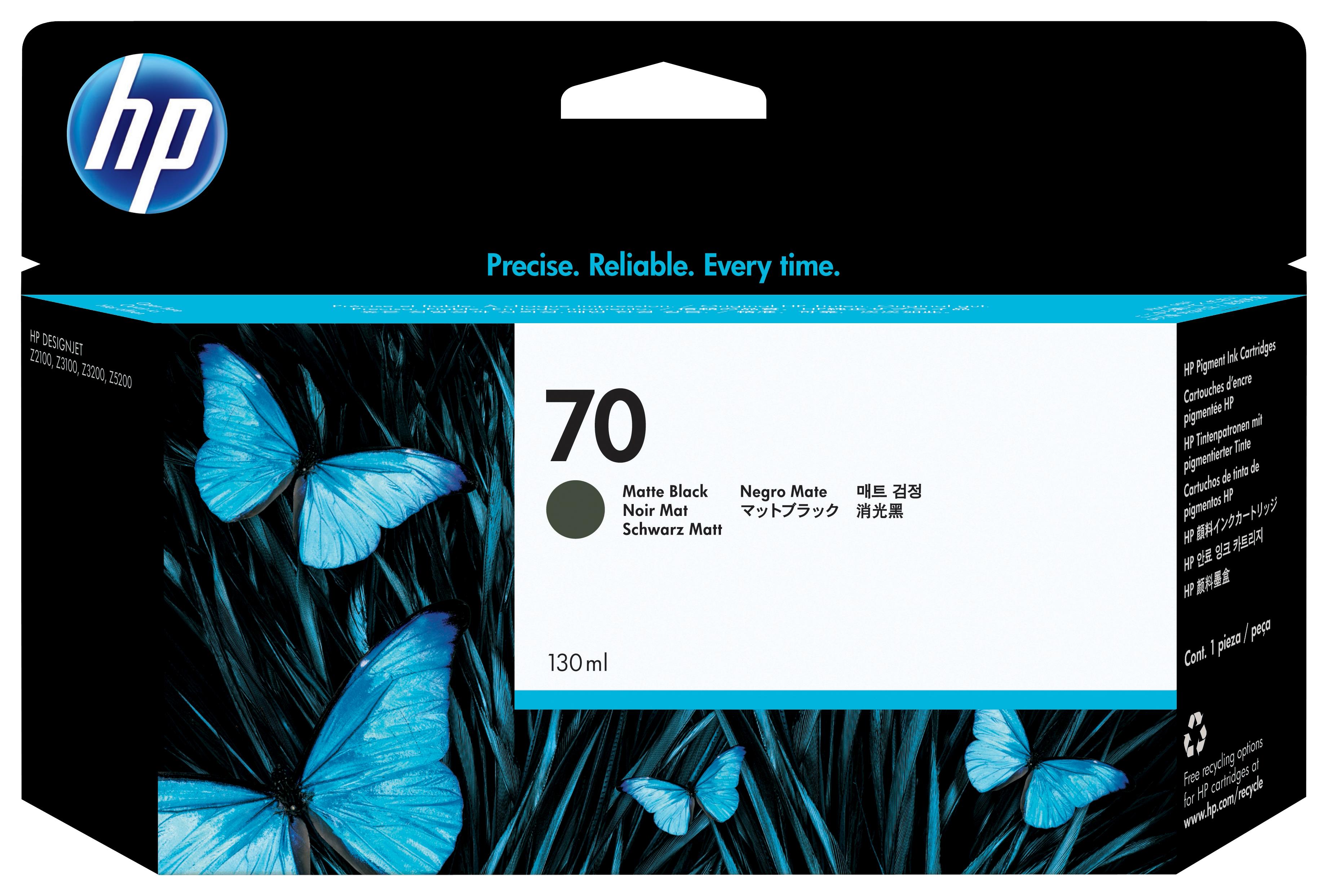 HP Cartuccia inchiostro nero opaco DesignJet 70, 130 ml