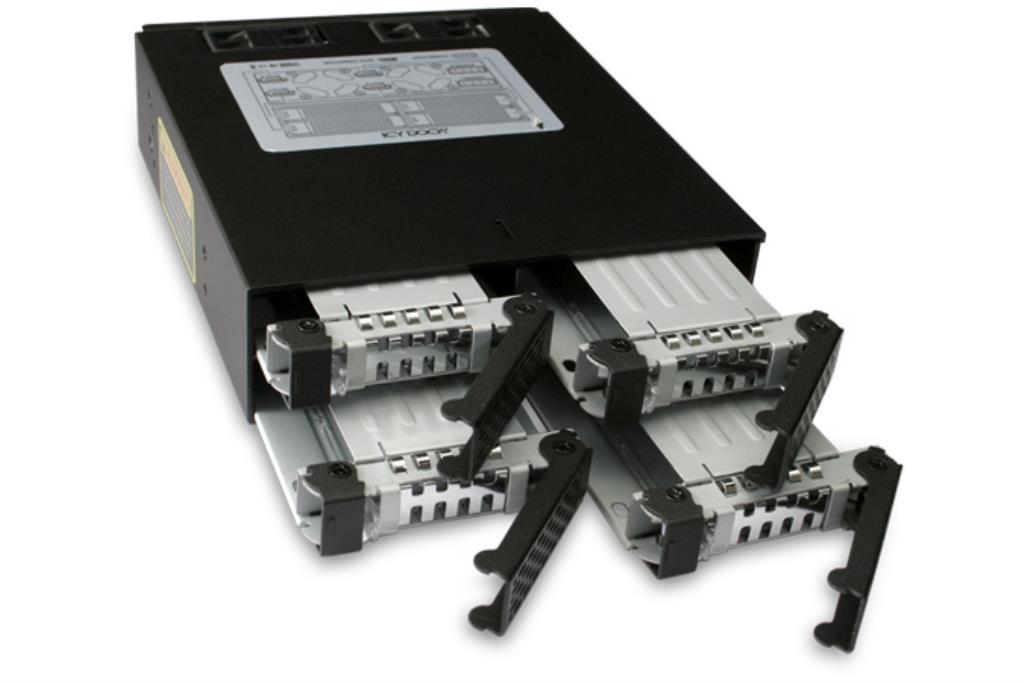 IcyDock ToughArmor MB994SP-4SB-1 - Rugged Full Metal 4 Bay 2.5" SATA HDD & SSD Backplane Cage for External 5.25" Bay