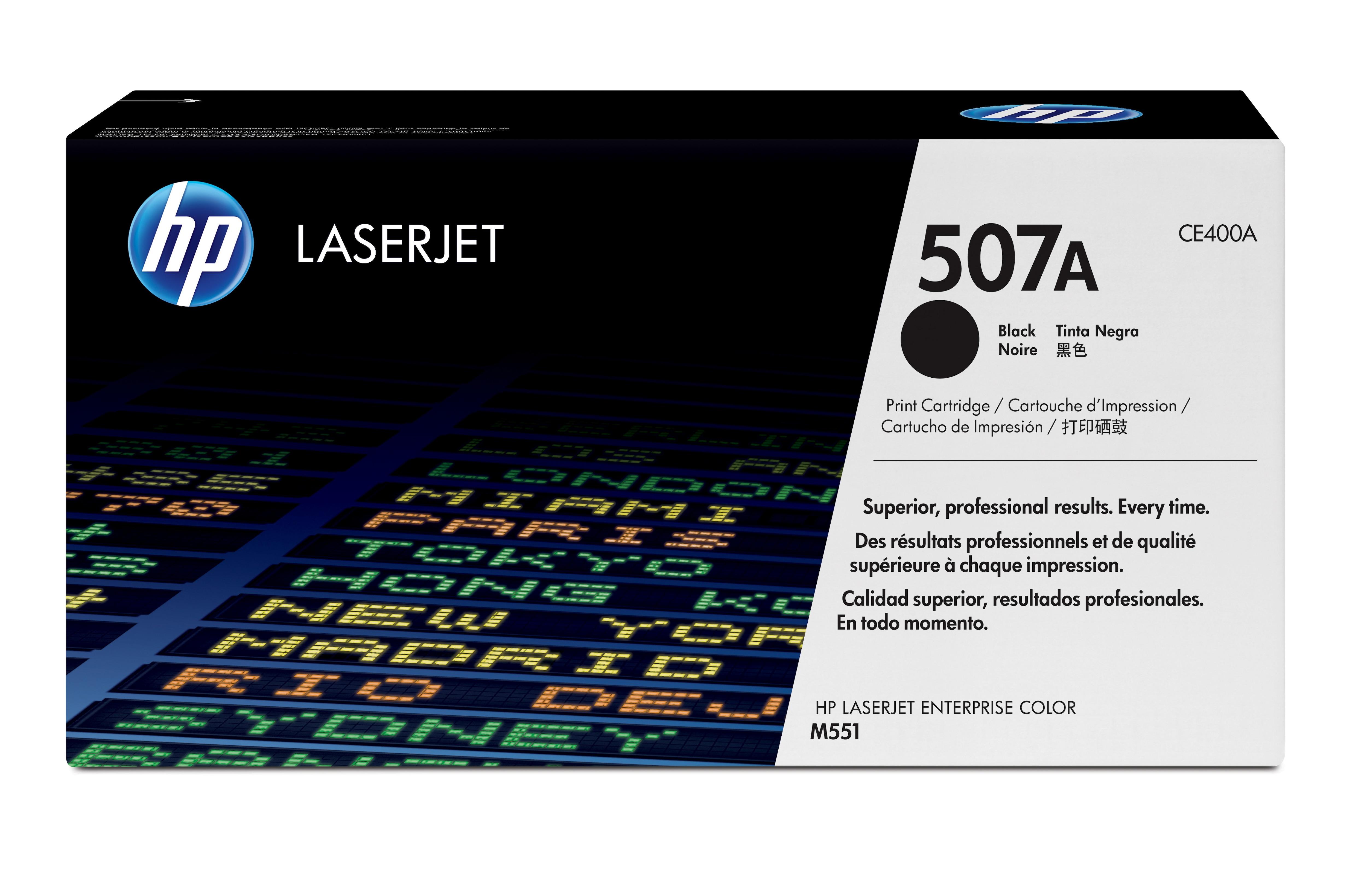 HP 507A Black LaserJet Toner Cartridge - Toner - [K] - per HP LaserJet Pro 500 color MFP M570/Enterprise 500 color MFP M575/Ent