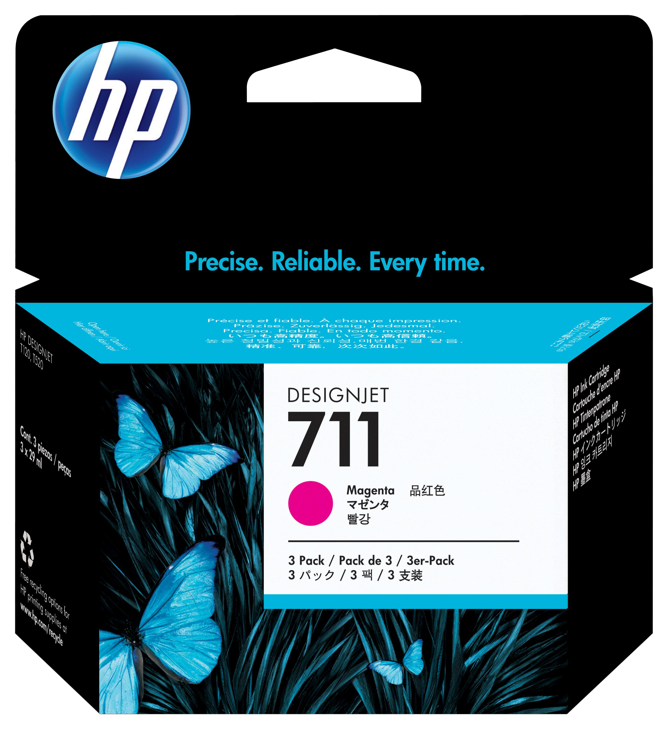 HP Confezione da 3 cartucce di inchiostro magenta DesignJet 711 29 ml