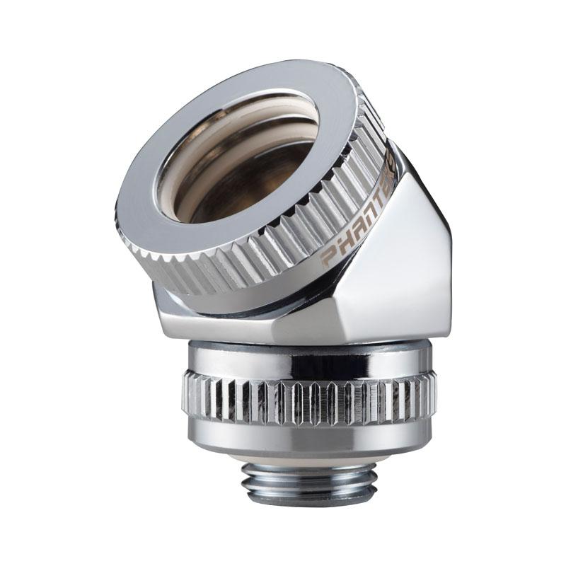 Phanteks 16mm Hard Tube Rotary Fitting 45 G1/4 - Chrome