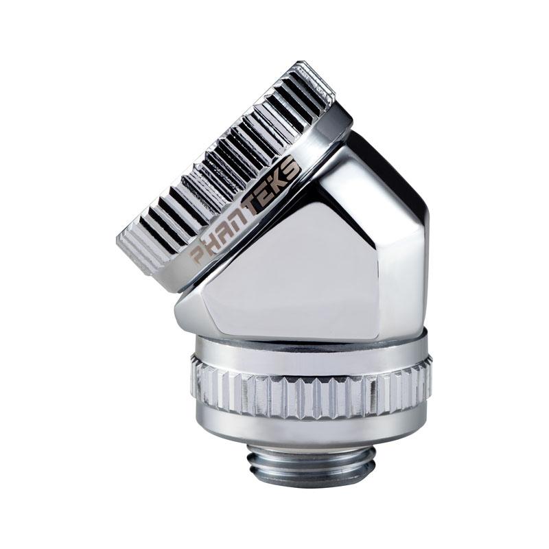 Phanteks 16mm Hard Tube Rotary Fitting 45 G1/4 - Chrome