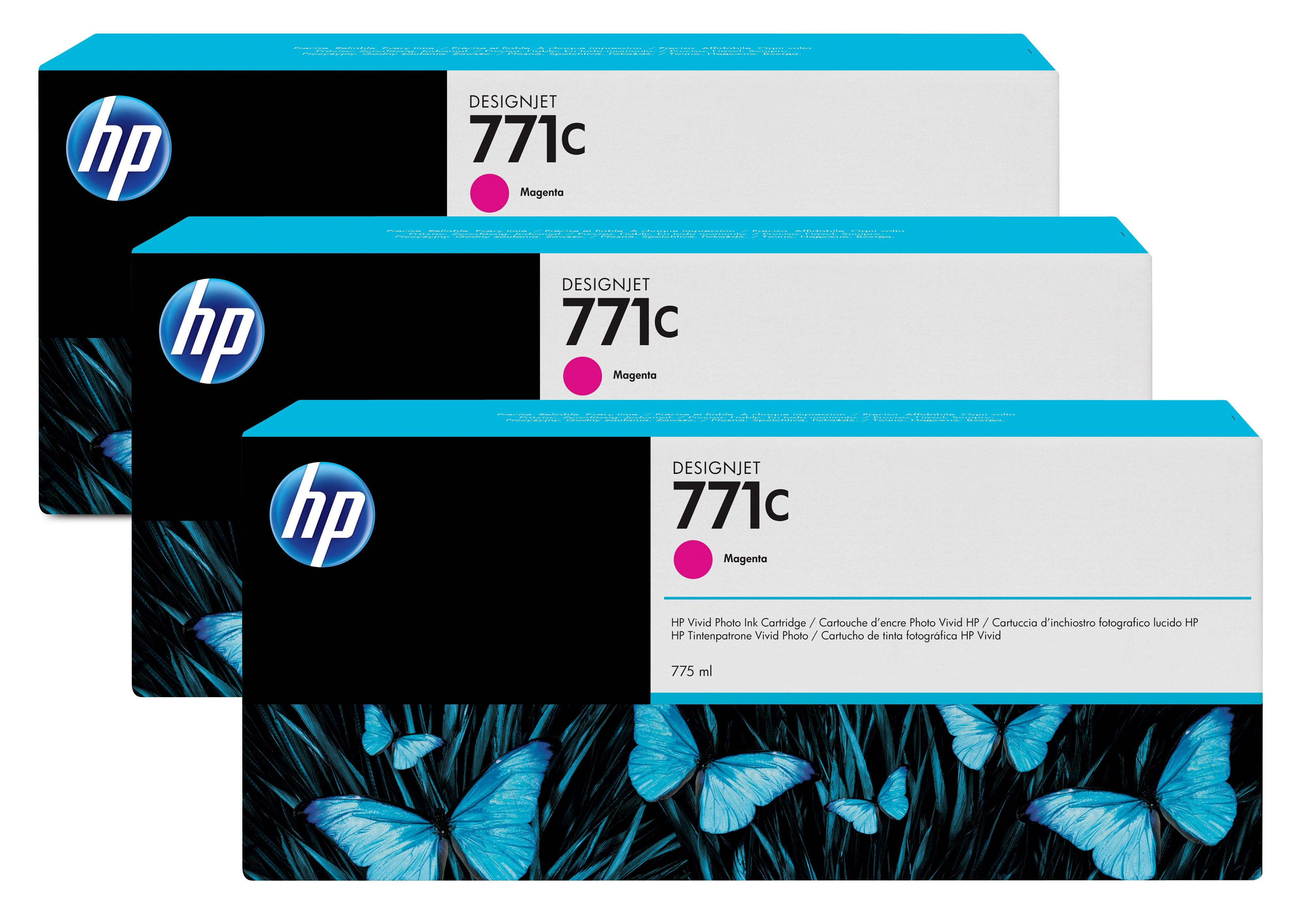 HP 771C - Confezione da 3 - 775 ml - magenta - or