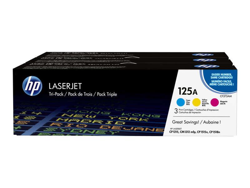 HP Confezione da 3 cartucce originali di toner ciano/magenta/giallo LaserJet 125A