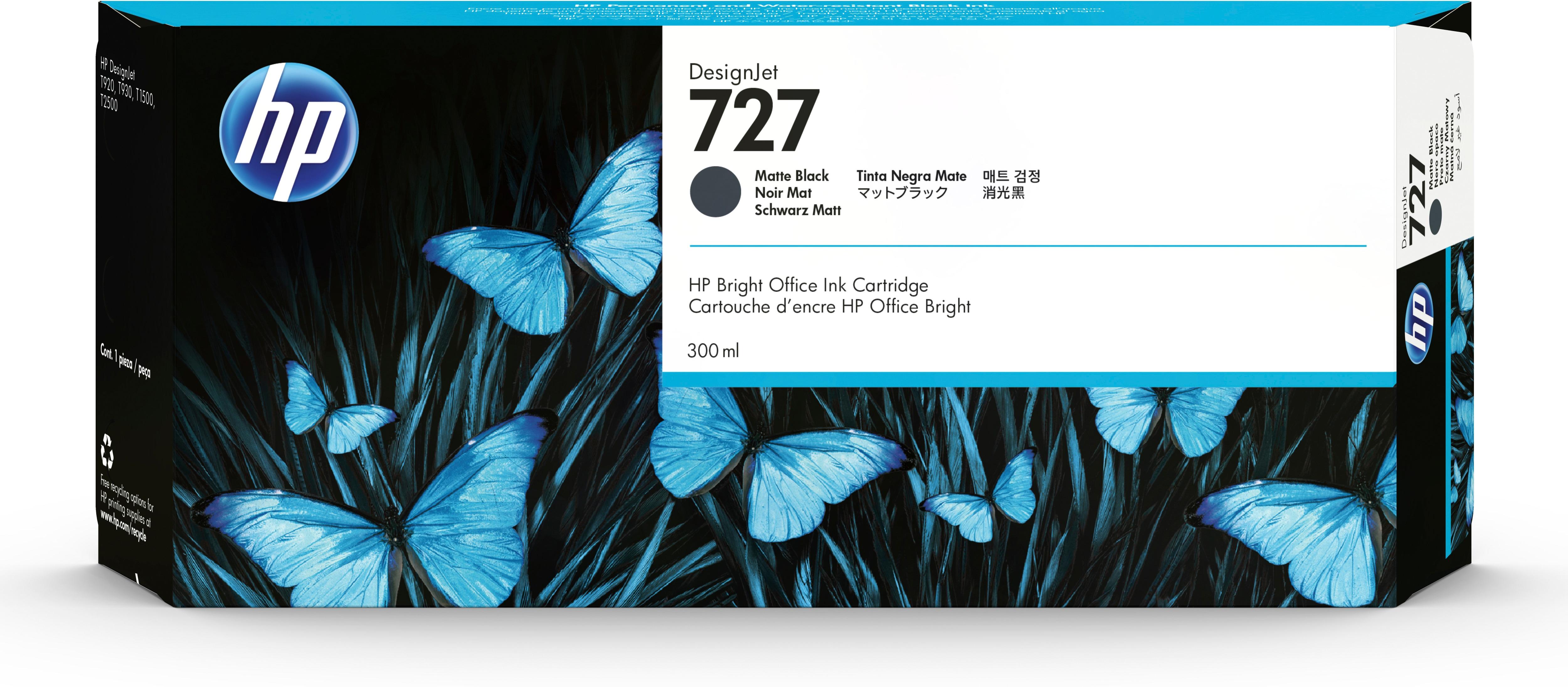 HP Cartuccia inchiostro nero opaco DesignJet 727 300 ml