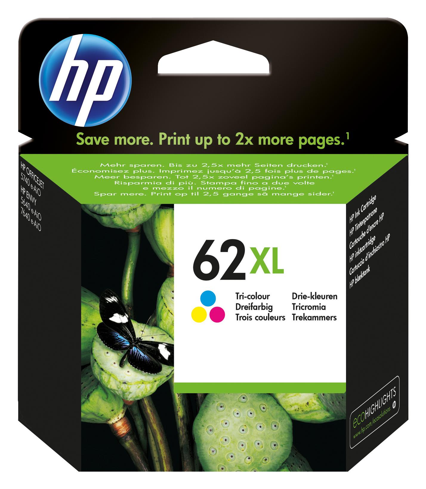 HP Cartuccia originale inchiostro tricromia ad alta capacitÃƒÂ  62XL