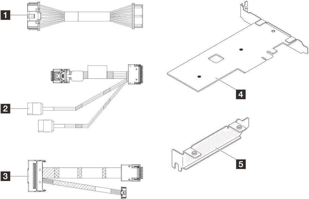 LENOVO ThinkSystem SR250/ST250/ST50 V3 M.2 Cable Kit 4Z57A88898
