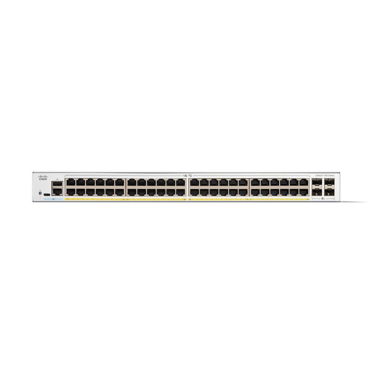 Cisco C1300-48FP-4X switch di rete Gestito L2/L3 Gigabit Ethernet [10/100/1000] Bianco (Catalyst 1300 48 port GE Full PoE 4x10G