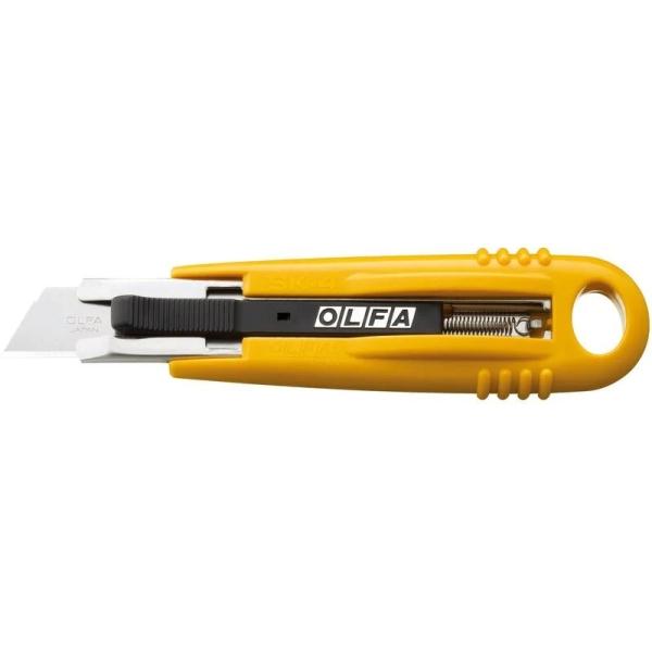 OLFA SK -4 Coltello di Sicurezza Semi-Automatico Selfractive - Canale in acciaio inossidabile - Maxima Security - Ambid Use