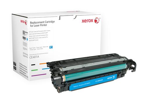 Cartuccia toner Xerox ciano. Equivalente a HP CE401A. Compatibile con HP Color LaserJet M551DN Color LaserJet M551