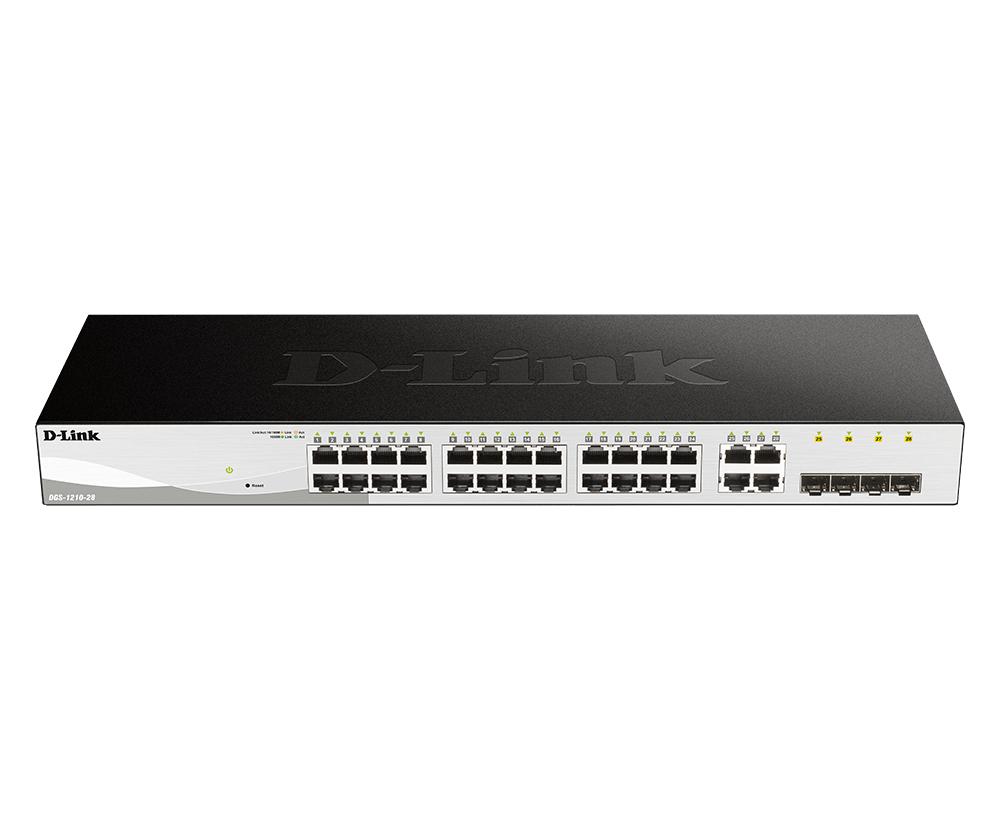 D-Link DGS-1210-28 switch di rete Gestito L2 Gigabit Ethernet (10/100/1000) 1U Nero