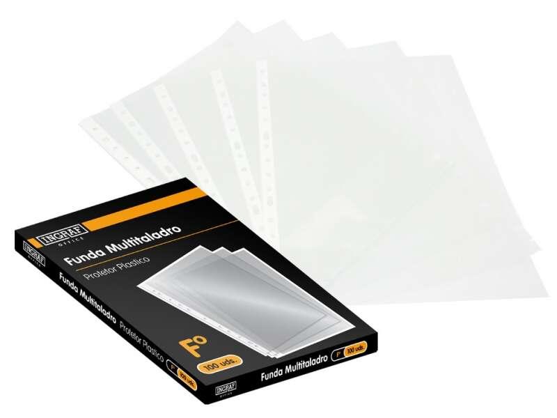 Confezione da 100 buste Folio trasparenti multiforate Ingraf da 70 micron Caratteristiche -Scatole da 100 copertine trasparenti