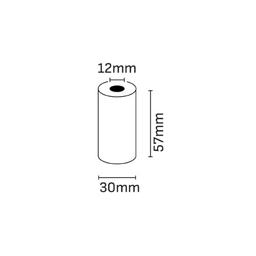 Rotolo di carta termica Oqonos 57x30x12mm, senza BPA, FSC