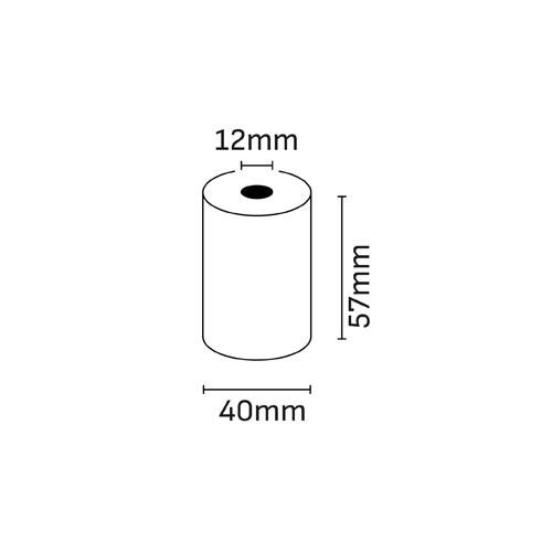 Rotolo di carta termica Oqonos 57x40x12mm, senza BPA, FSC