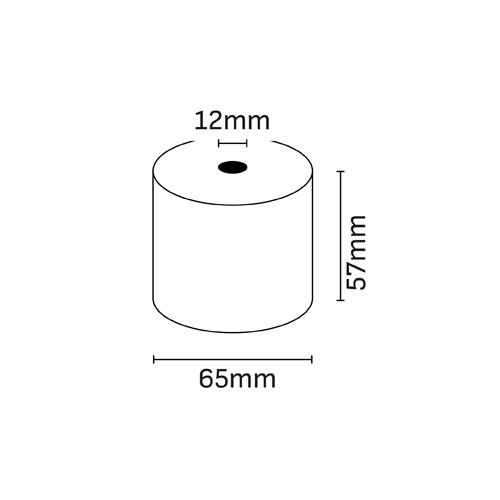 Rotolo di carta termica Oqonos 57x65x12mm, senza BPA, FSC