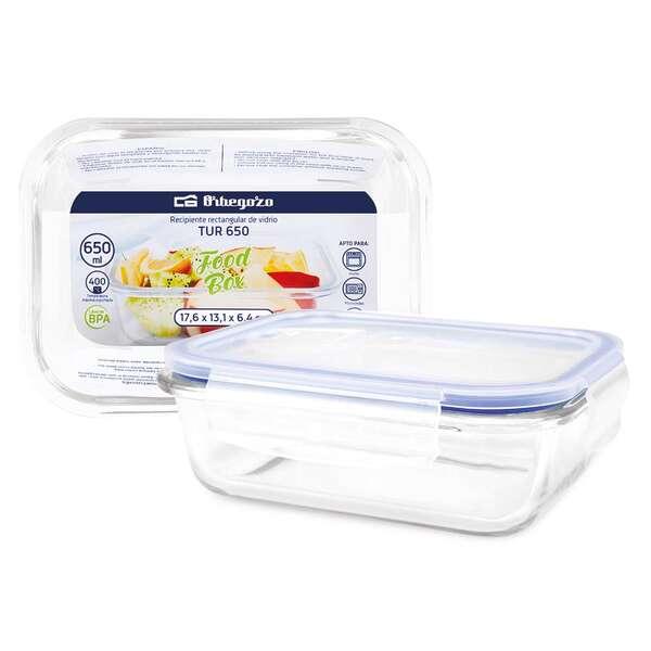 Orbegozo TUR Contenitori in Vetro Ultraresistenti - 0,65 L - Conserva - Cuoci e Congela con FacilitÃƒÂ  - Resistente alle A