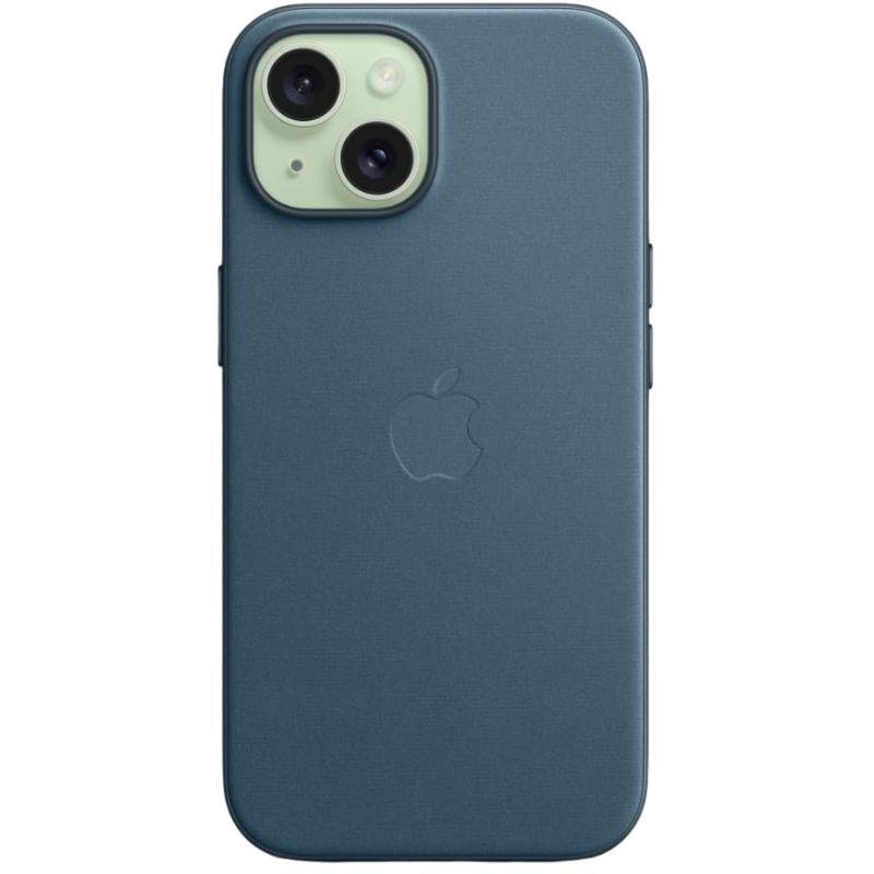 Custodia Apple in tessuto pregiato per iPhone 15 con MagSafe (Blu Pacifico)