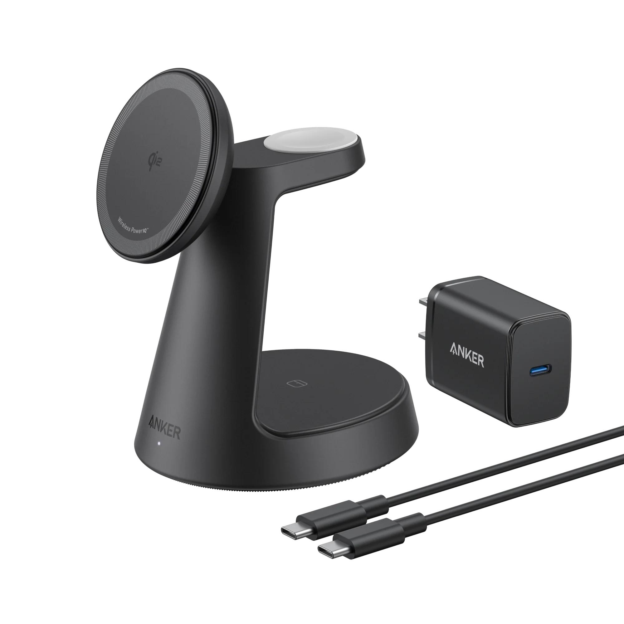 Anker MagGo Auricolare, Smartphone, Orologio intelligente Nero USB Carica wireless Ricarica rapida Interno