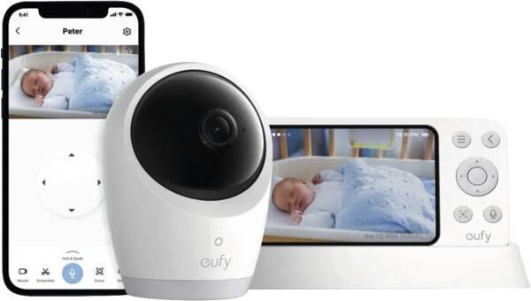 Eufy Baby Monitor E21 Nero, Bianco