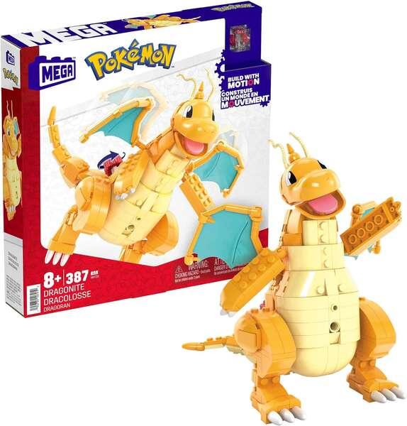 Mattel Mega Construx Wonder Builders Pokemon Dragonite - Figura da costruzione - Dimensioni 19 cm circa. - 387 pezzi