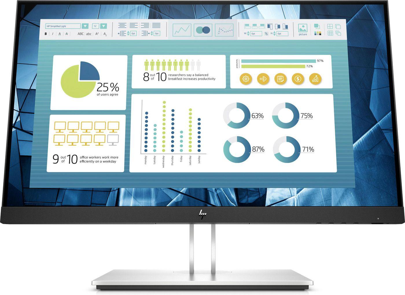 HP E-Series E22 G4 Monitor PC 546 cm (21.5") 1920 x 1080 Pixel Full HD LCD Nero Argento