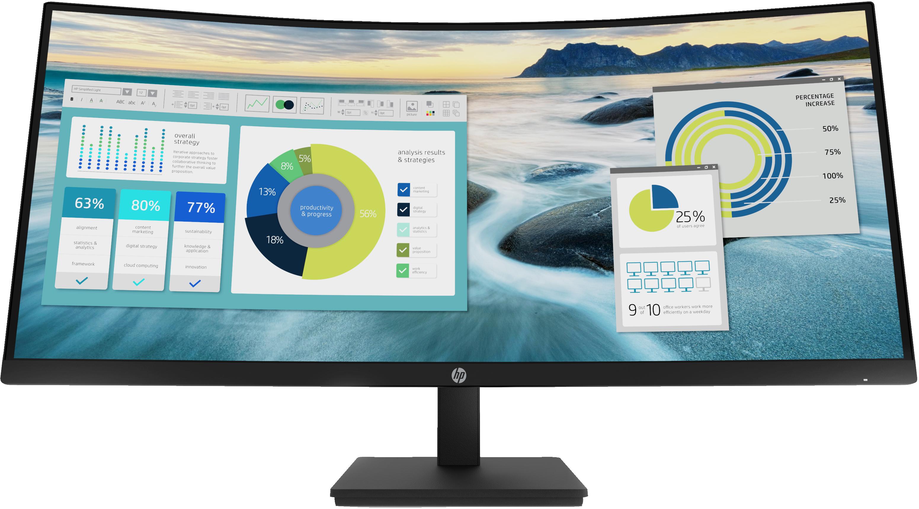 HP P34hc G4 Monitor PC 864 cm (34") 3440 x 1440 Pixel Quad HD LED Nero