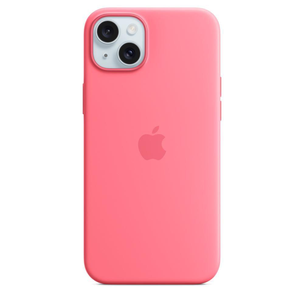 Custodia in silicone Apple iPhone 15 Plus con MagSafe (rosa)