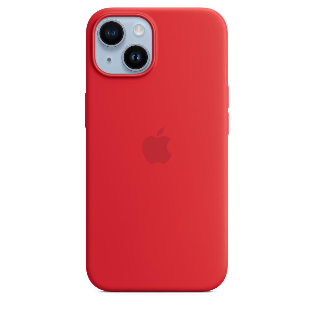 Custodia in silicone Apple con MagSafe per Apple iPhone 14, prodotto(ROSSO)