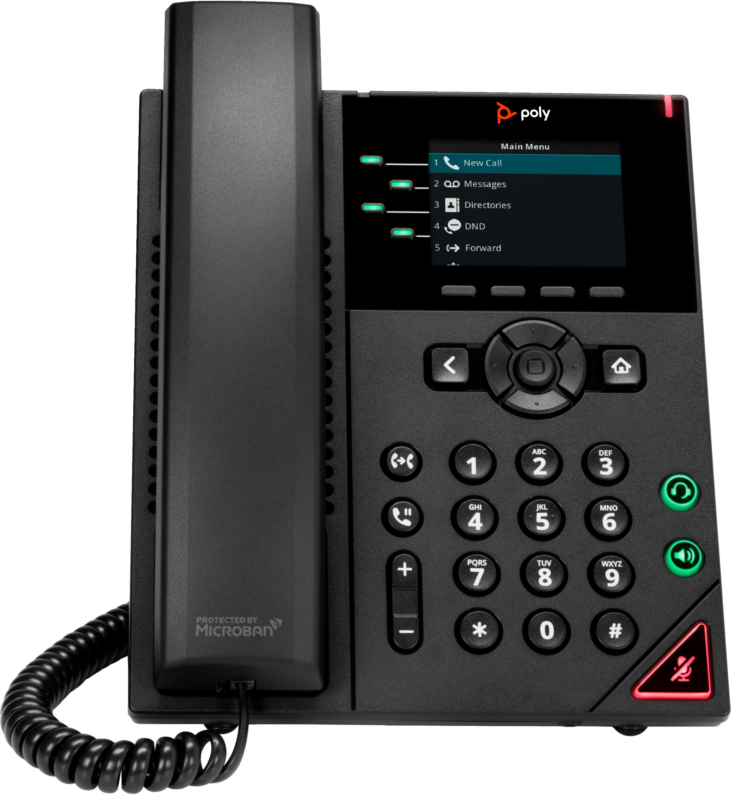 VVX 250 4-Line IP Phone and PoE-enabled-WW
