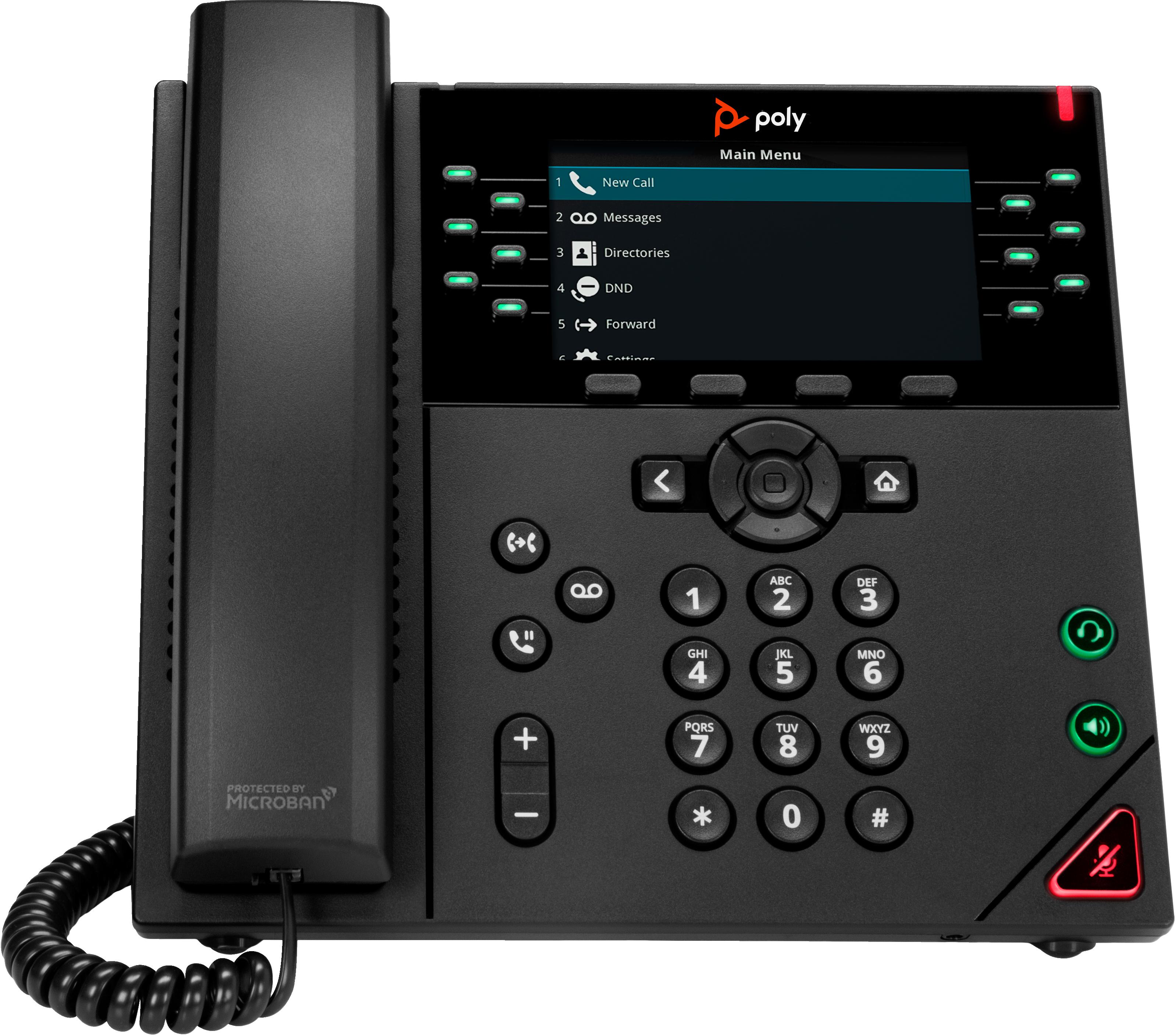VVX 450 12-Line IP Phone and PoE-Ports - 2x RJ45
