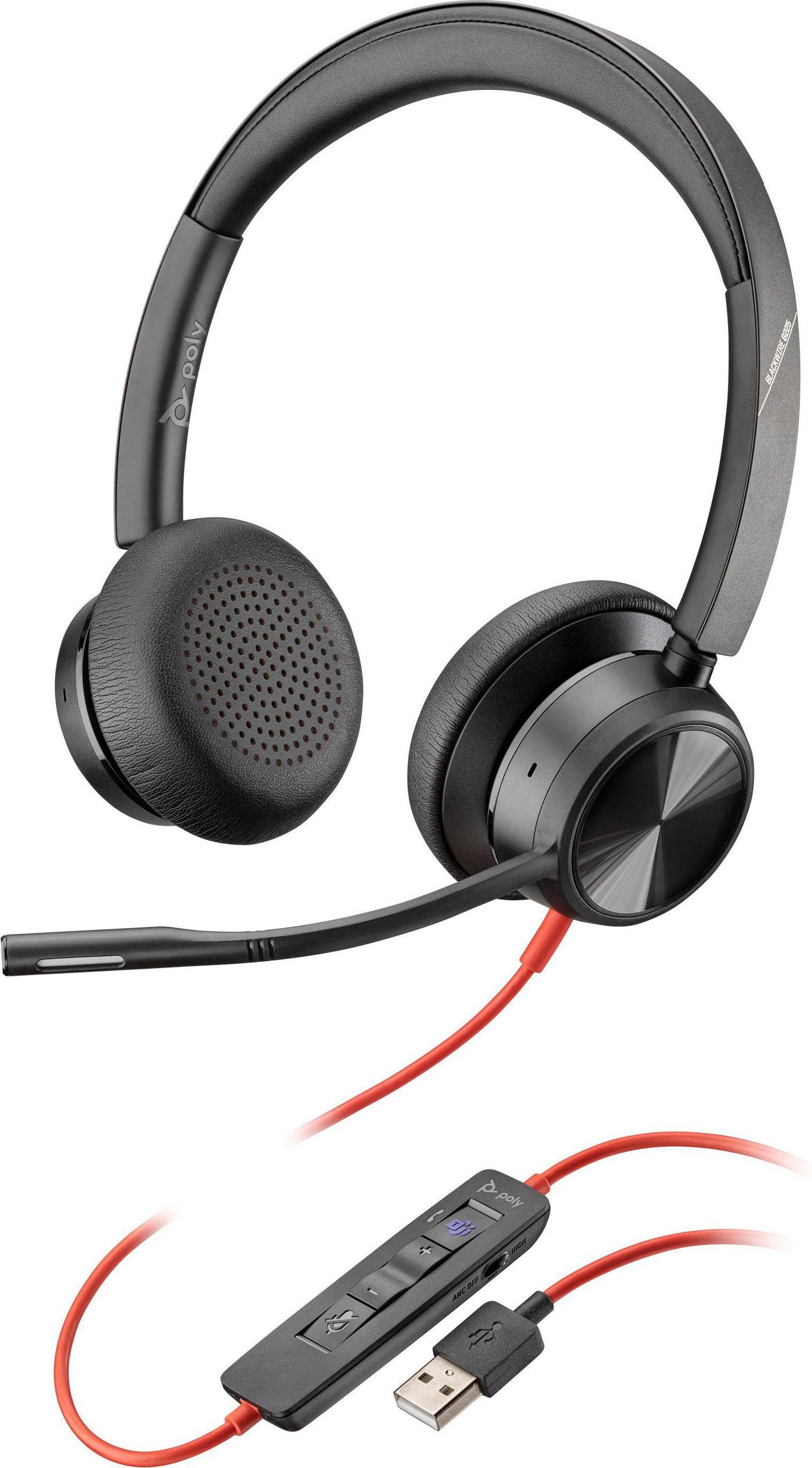 POLY Cuffie Blackwire 8225 Microsoft Teams con connettore USB-A certificata per Microsoft Teams