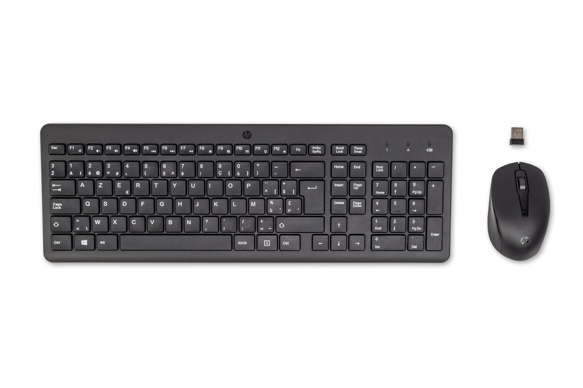 HP 330 Wireless Mouse and Keyboard Combination tastiera Mouse incluso Universale RF Wireless AZERTY Belga Nero