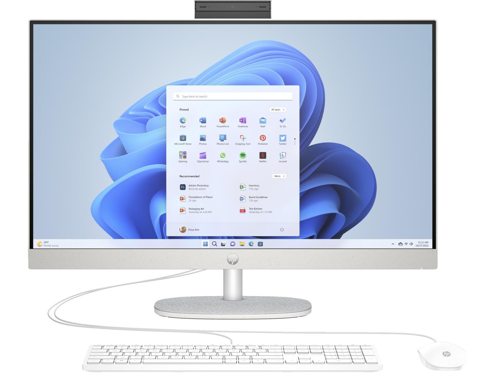 PC All-in-One HP 27-cr0007ng 686 cm (27 pollici) (AMD Ryzen 5 7520U 16 GB RAM SSD 512 GB Full HD Win11 Home