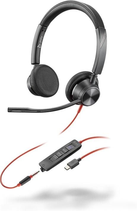 POLY Cuffie stereo Blackwire 3325 con connettore USB-C certificate per Microsoft Teams spina da 35 mm adattatore USB-C/A