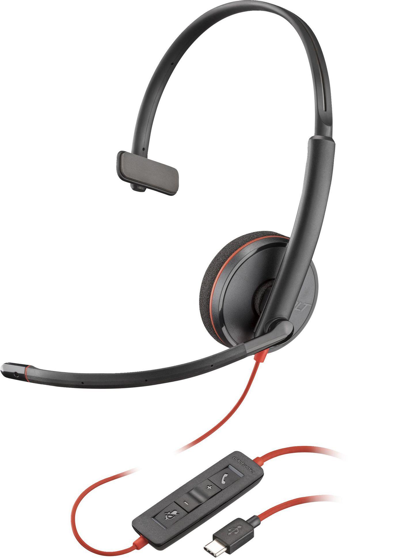 POLY Cuffie Blackwire 3210 monoaurali USB-C adattatore USB-C/A (sfuse)