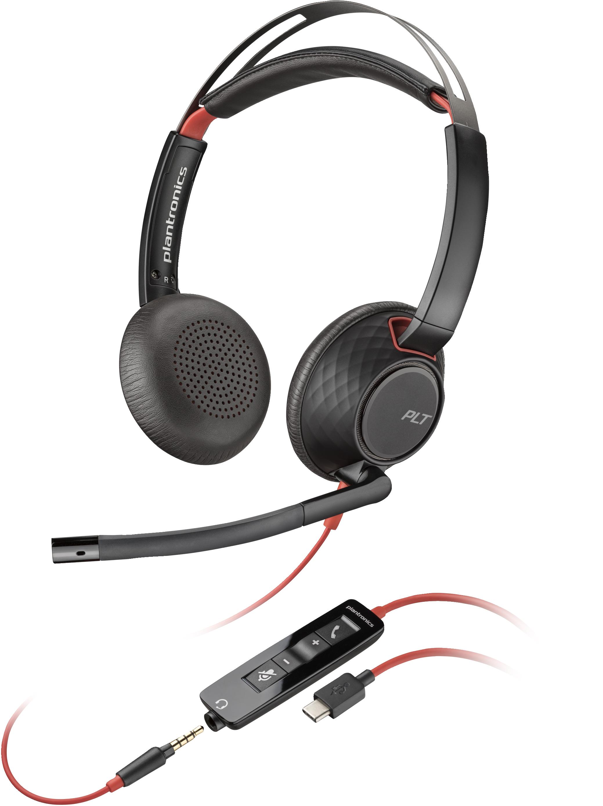 POLY Cuffie Blackwire 5220 stereo USB-C + spinotto da 3,5 mm + adattatore USB-C/A (sfuse)