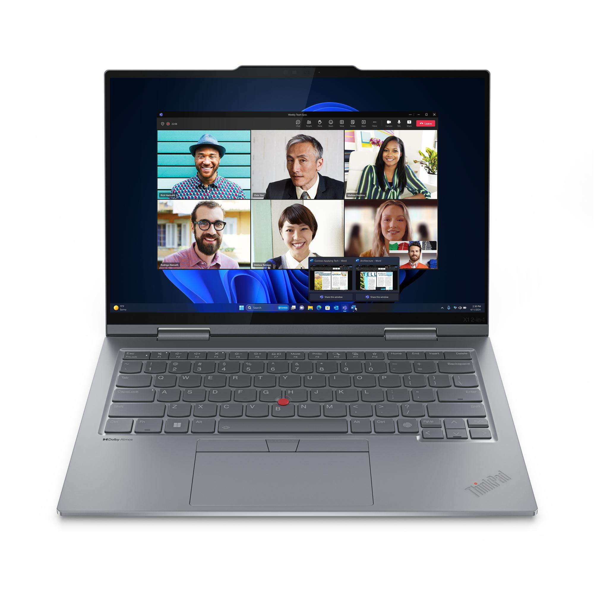 Lenovo ThinkPad X1 2-in-1 Gen 9 Intel Core Ultra 7 155U Ibrido (2 in 1) 356 cm (14") Touch screen WUXGA 16 GB LPDDR5x-SDRAM 512