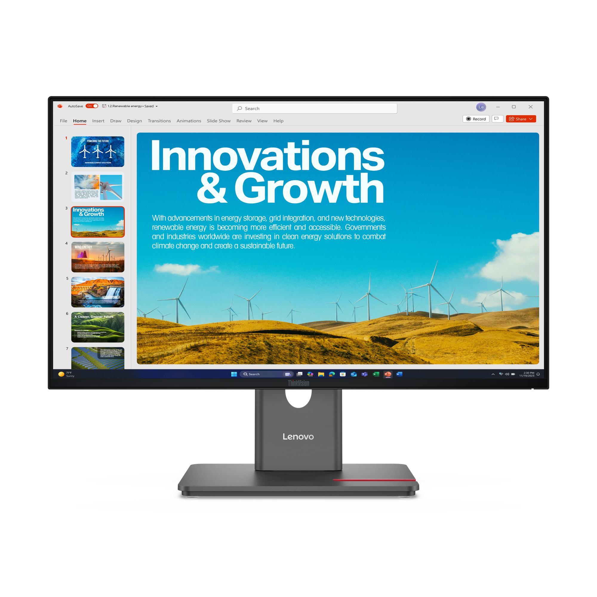 Lenovo ThinkVision P24QD-40 LED display 60,5 cm (23.8") 2560 x 1440 Pixel Quad HD LCD Nero