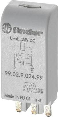 Finder Plug -in Module con LED, con diodo a ruota libera 1 St. 99.02.9.024.99 Colore luminoso: verde adatto per la serie: Serie