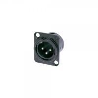 Connettore flangia del connettore XLR Neutrik, contatti Numero polizoso dritto: 3 NC3MDL1BAG NER BLACH (NC3MDL1BAG)
