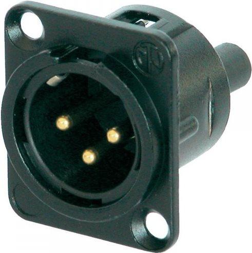 Connettore flangia del connettore XLR Neutrik, contatti Numero polizoso dritto: 3 NC3MD-S-B-1 Black (NC3MD-S-B-1)
