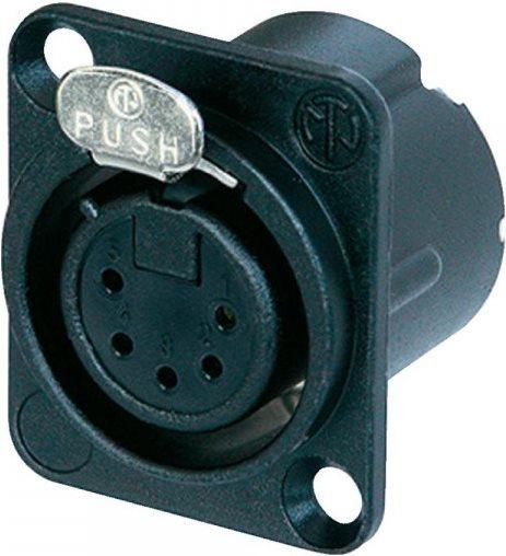 Socket flangia del connettore Neutrik XLR, Numero poligio diritti: 5 NC5FD-LX-B 1 Black (NC5FD-LX-B)