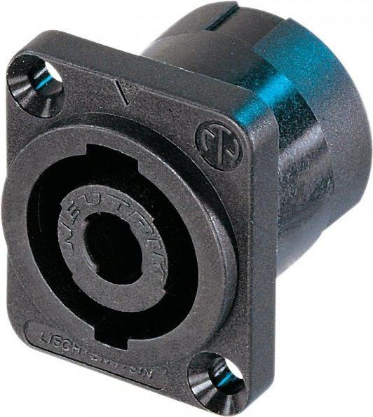 NEUTRIK connettore per altoparlante presa flangiata contatti diritti numero di poli 4 nero NL4MP-ST 1 pezzo (NL4MP-ST)