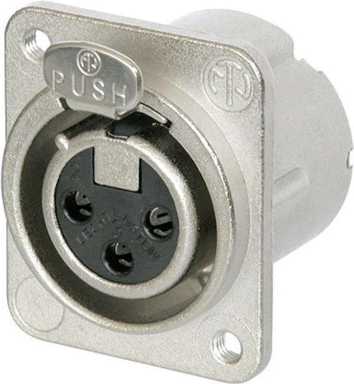 Socket flangia del connettore Neutrik XLR, Contatti dritti Polyzo: 3 argento NC3FD-LX-M3 1 St. (NC3FD-LX-M3)